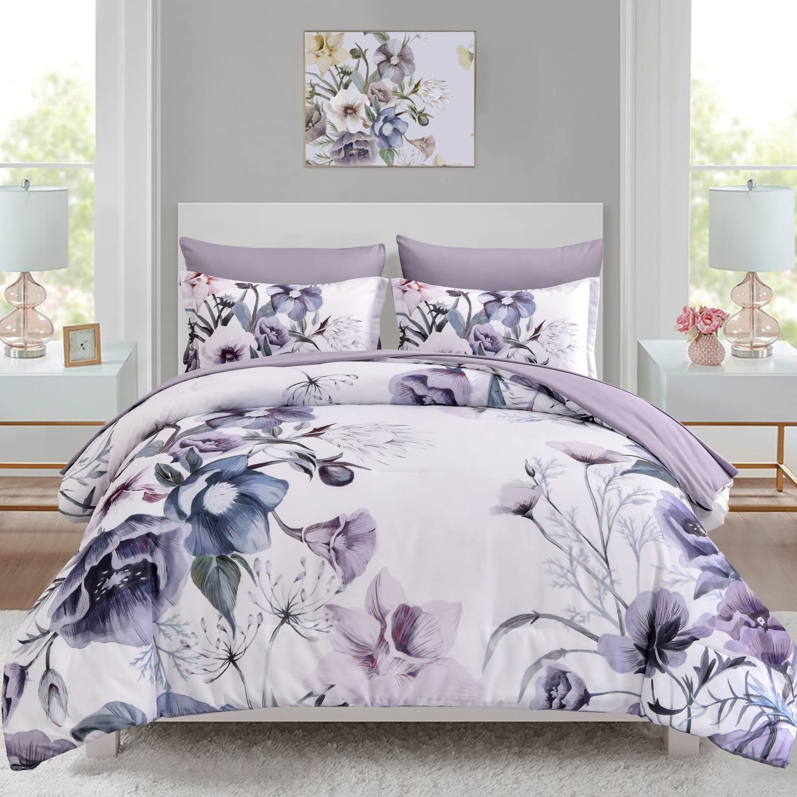 Set Biancheria Letto Queen Luxudecor 7 Pezzi Verde | Piumone 228x228 Con Righe Geometriche E Dettagli Oro, Lenzuolo Con Angoli 30cm
