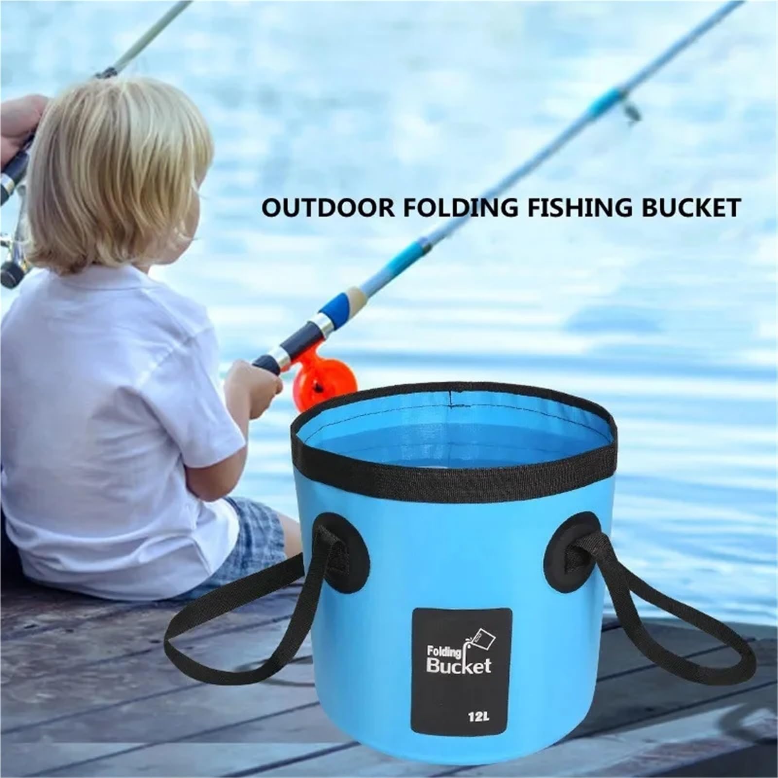 2 stücke 12L/20L Falten Eimer Auto Waschen Tragbare Outdoor Reise Faltbare Wasser Multifunktions Tragbaren Wasser Für Draußen Angeln Camping(Blue 12L)