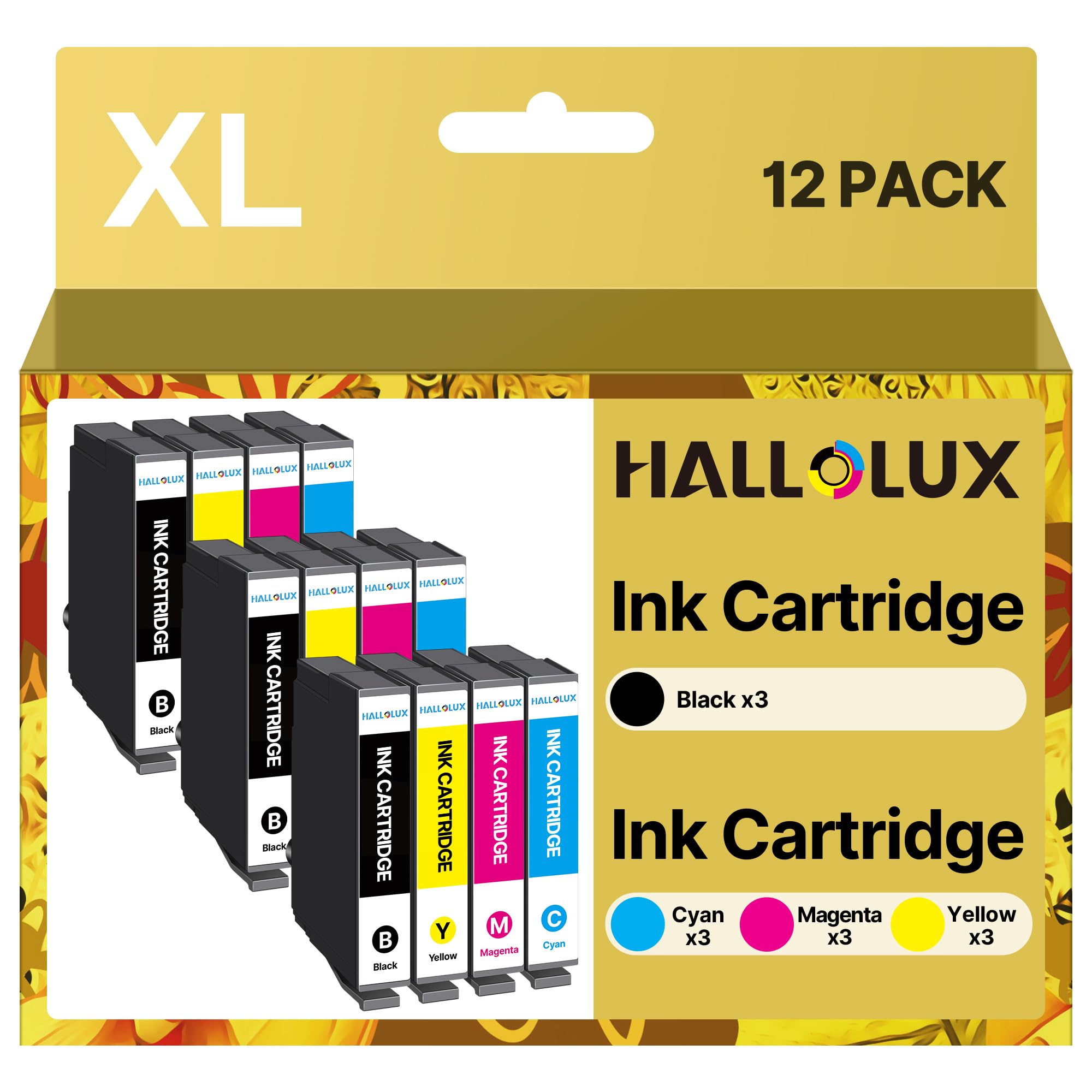 HALLOLUX Kompatibel für 604 Patronen Kompatibel für 604XL Multipack für Epson XP 3200 Druckerpatronen für XP 2205 XP 4200 XP 3205 XP 4205 Workforce WF 2930 WF 2935 WF 2910 (12er-Pack)