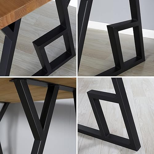 Vista 24 de SSS Furniture 2 patas de metal industrial para muebles (28 pulgadas de alto x 20 pulgadas de ancho), patas triangulares de decoración rústica, patas