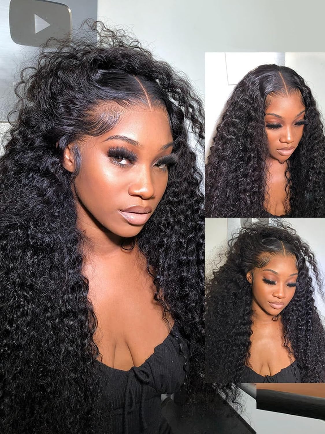 Ali Pearl Deep Wave Human Hair Wig 7x5 Pre Everything Glueless Deep Wave Closure Wigs Human Hair 7x5 Curly Human Hair Wigs For Black Women Beignner Friendly 18 Inch