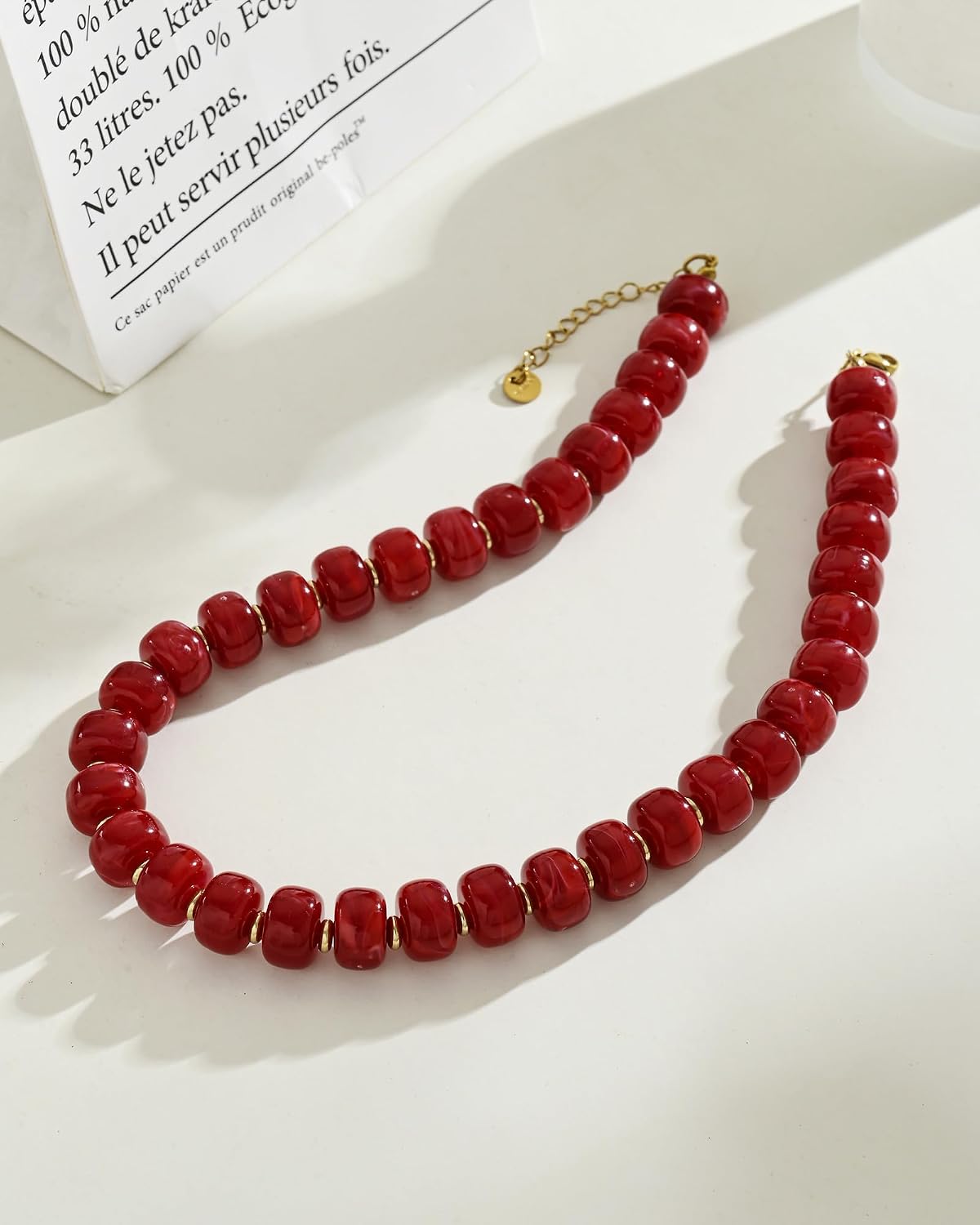 Boho Colorful Chunky Beaded Necklace for Women Trendy Resin Statement Choker Necklaces Summer Beach Style Womens Vacation Fashion Jewelry Gifts Accessories thumbnail