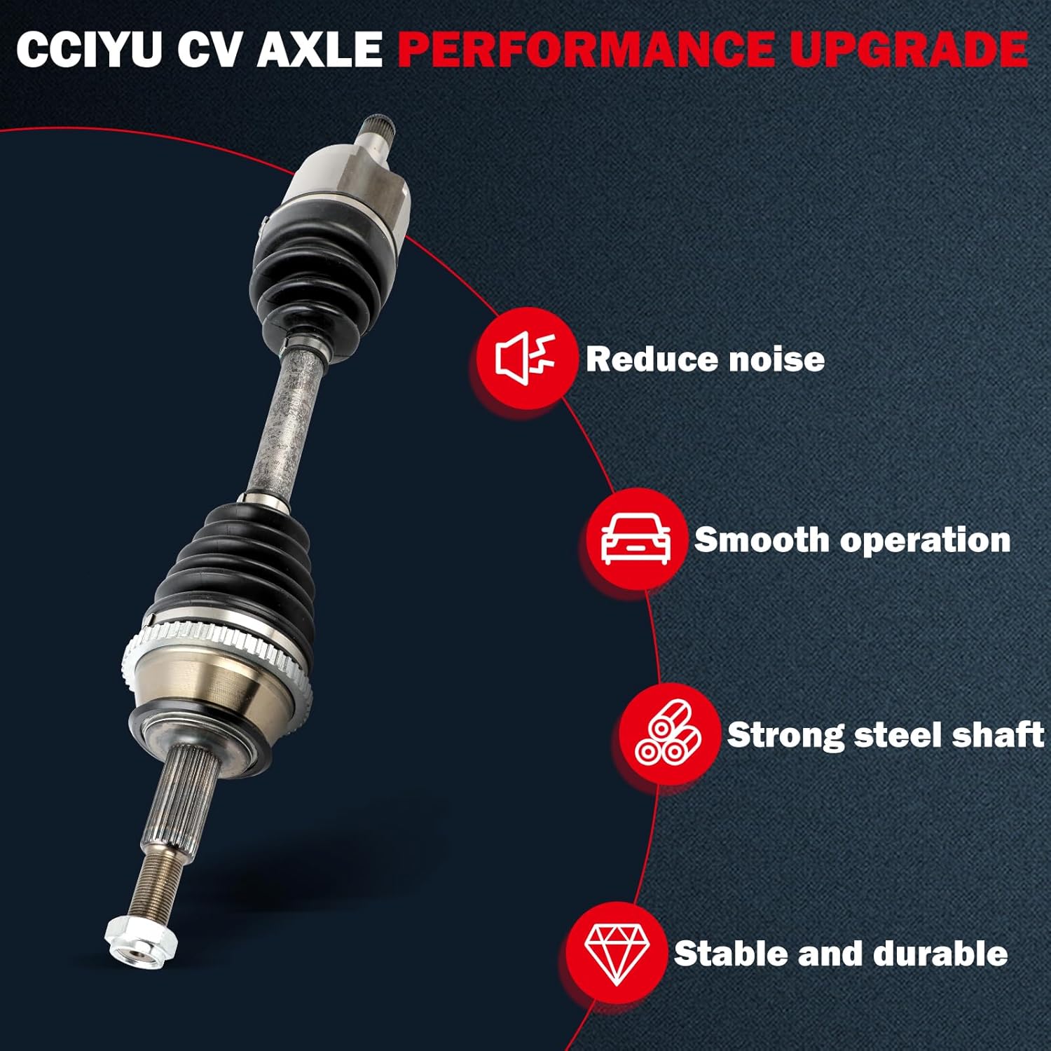 CCIYU 66-2042 Front CV Axle Shaft Assembly For Ford Taurus 1994-2000 2005-2007 & For Mercury Sable 1994-1999 2005, 3.0L 3.8L,Front Right Passenger Side