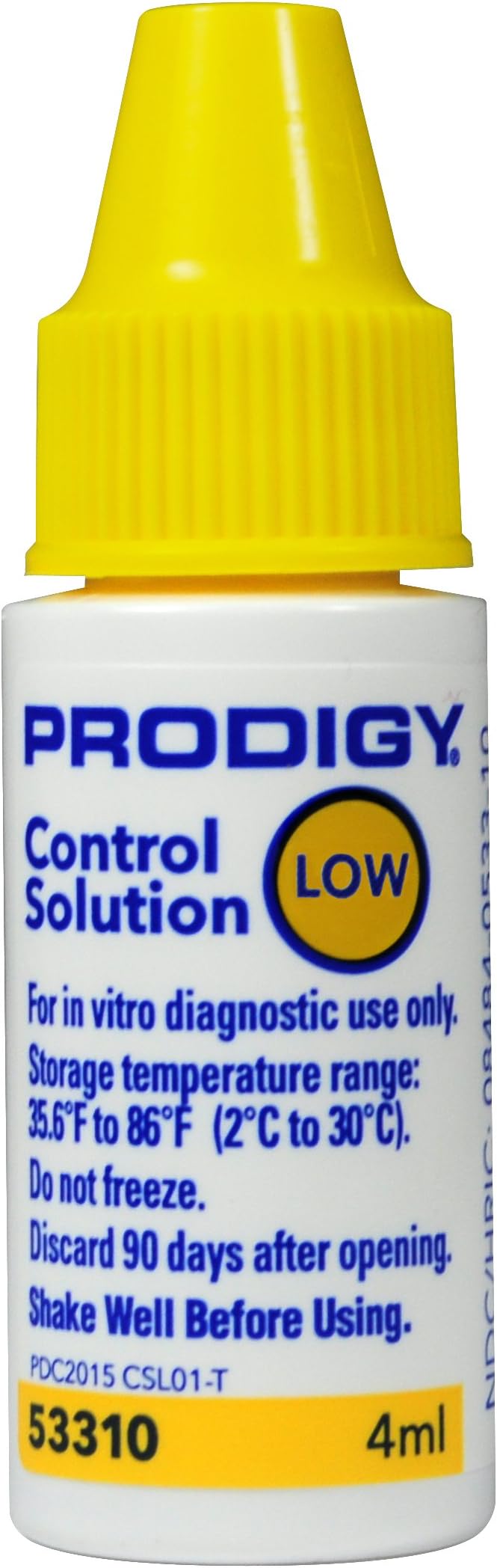Prodigy 53310 Control Solution Low 4Ml, White, Yellow, Red