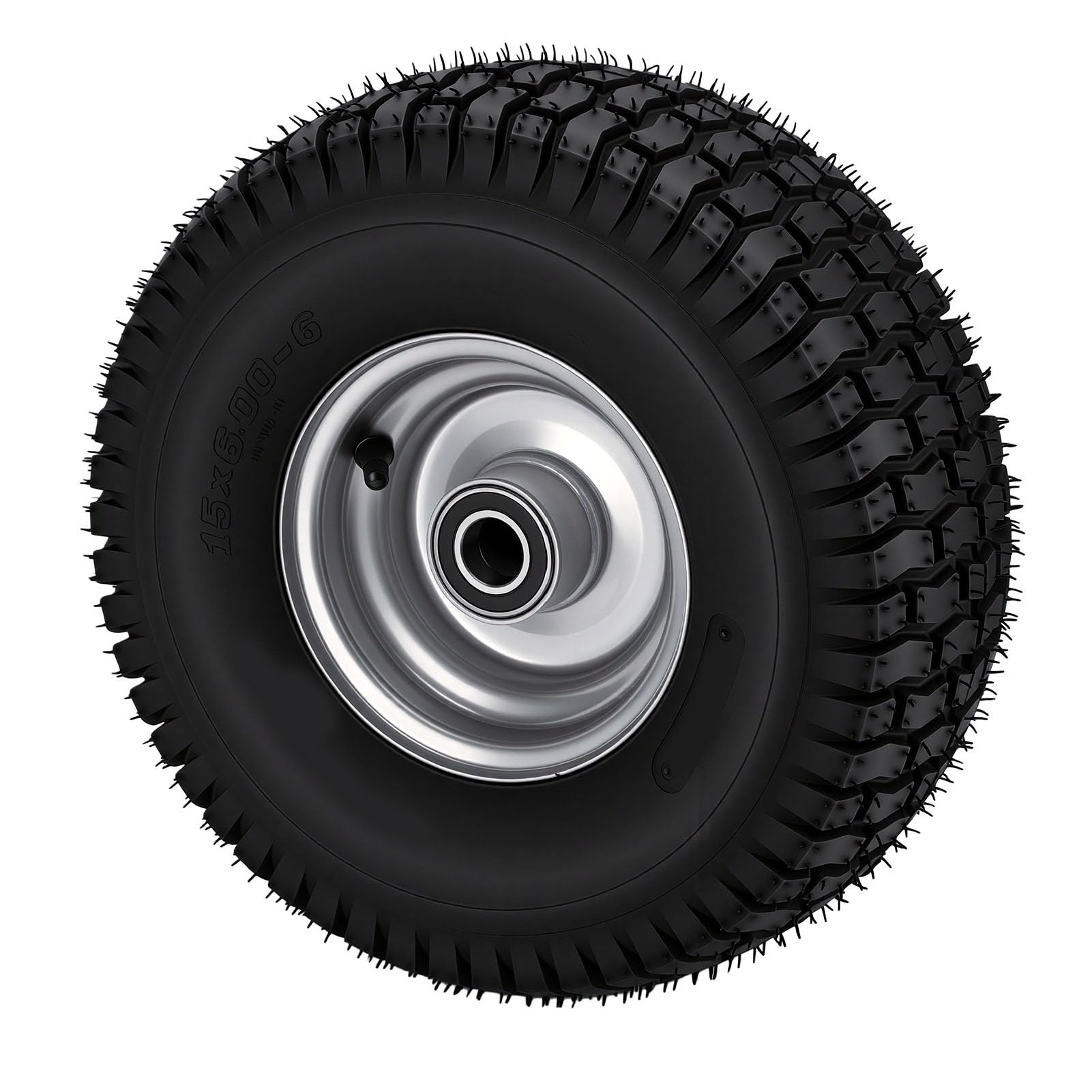 15x6.00-6 Opona Bezdętkowa 6 Cali, Antypoślizgowe Koła Gokartowe z piastą ze Stopu Aluminium 25mm łożysko do Mini Roweru ATV Kosiarka