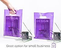 Vista 3 de 100 bolsas moradas de mercancía para pequeñas empresas, boutique y ventas al por menor, de 1.5 mil, 9 x 12 pulgadas, de plástico, gruesas