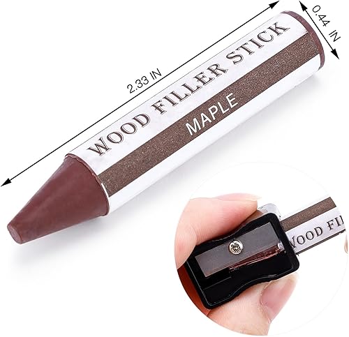 Miniatura 5 de DEWEL Kit de reparación de muebles de madera, relleno de madera de 18 colores, masilla de madera y cera para pulir madera, restaurar arañazos de