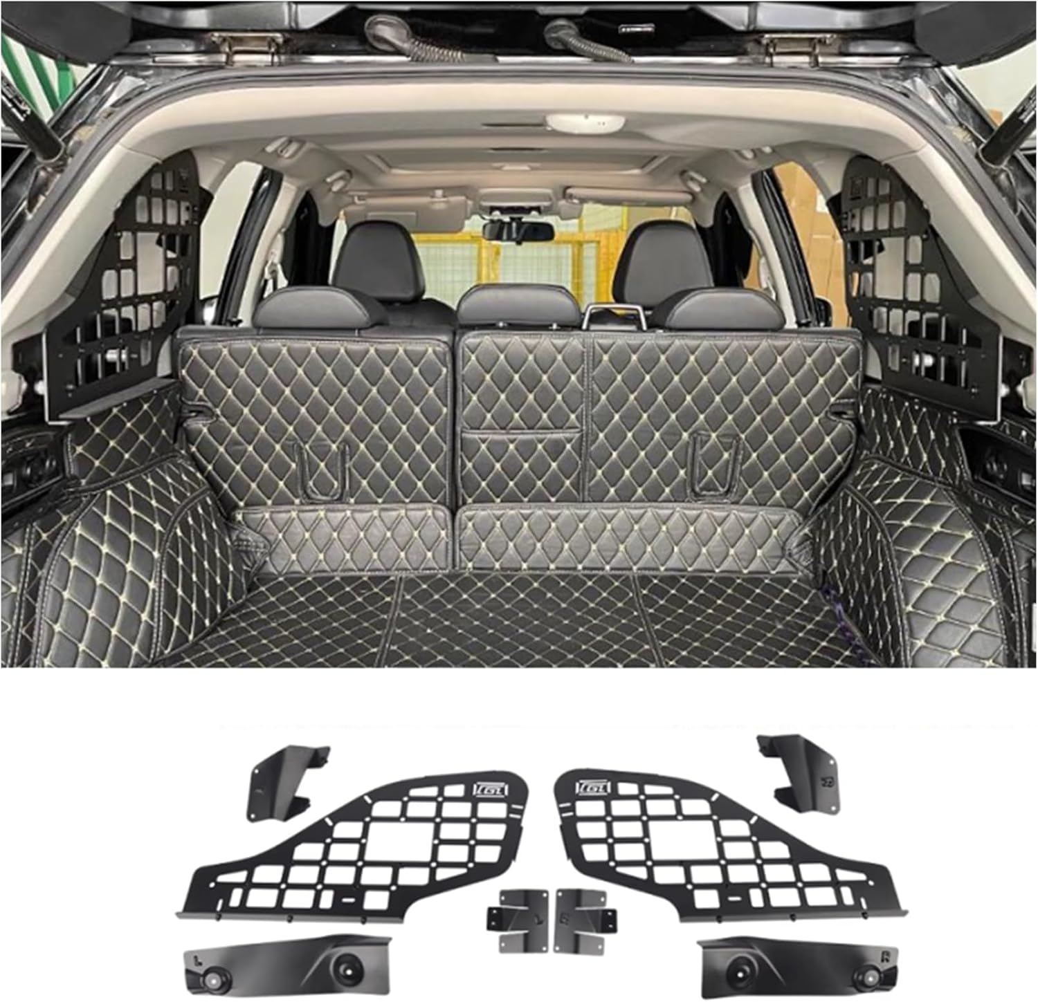 ITrims Rear Cargo Rack Basket for Subaru Forester 2019-2024 Car Accessories Interior Luggage Carrier Modular Storage Panel Trunk Shelf Hanging Boards Organizer Kit Aluminum Alloy (Side)