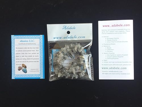 Miniatura 8 de Adabele - 1 hebra de piedras preciosas curativas rutilladas de cuarzo negro natural, forma libre suave de 0.197-0.315 in, cuentas de piedra sueltas