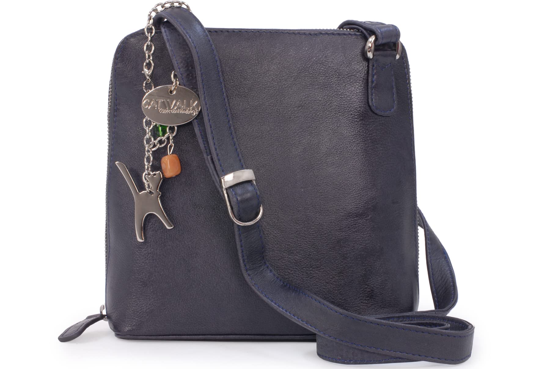 Catwalk Collection Handbags - Bandolera de Piel - Bolso Cruzado Mujer - Bolso de Mano Mediano - Correa Ajustable - Eleanor
