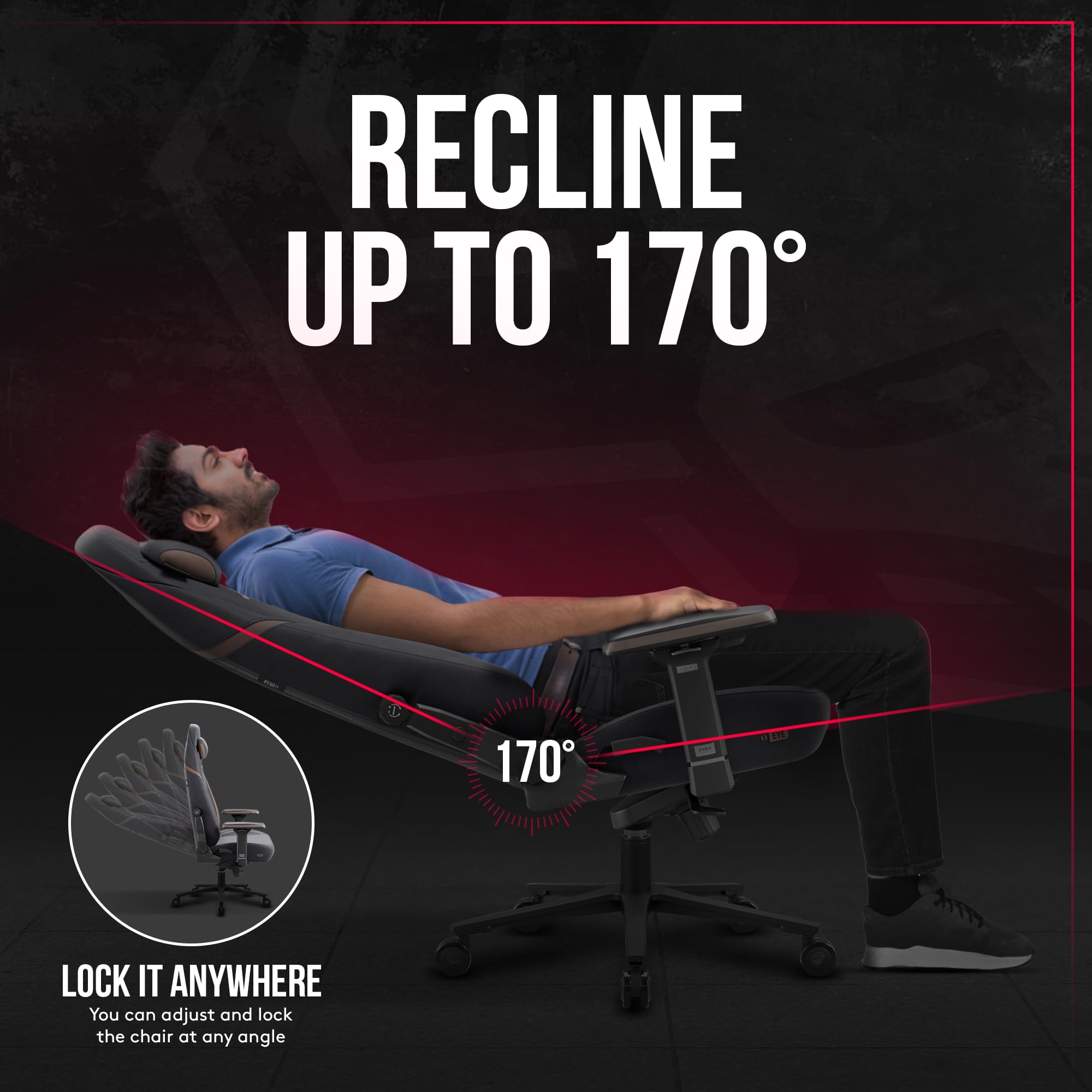 Diablo X.Eye Prime Chaise Gaming - Fauteuil de Gamer PC | Siège rafraîchissant - Oreiller magnétique - Tissu - Accoudoirs 4D - Soutien Lombaire réglable intégré - Supporte jusqu'à 140 kg, Rouge
