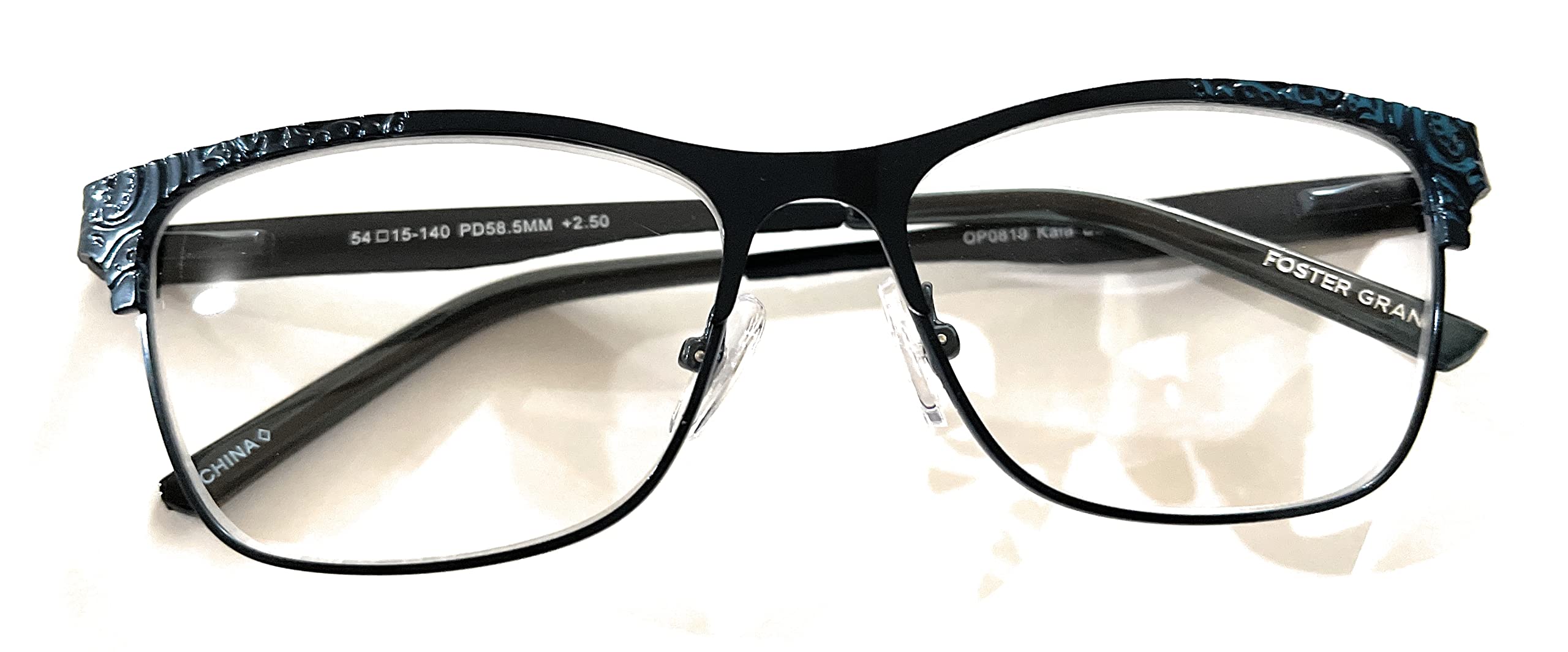 Foster Grant EZTC Blue-patterned Kaia women’s reading glasses (Blue, 2.50)