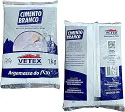 Cimento Branco em Pó para Artesanato e Rejunte, Não Estrutural, 1kg Vetex