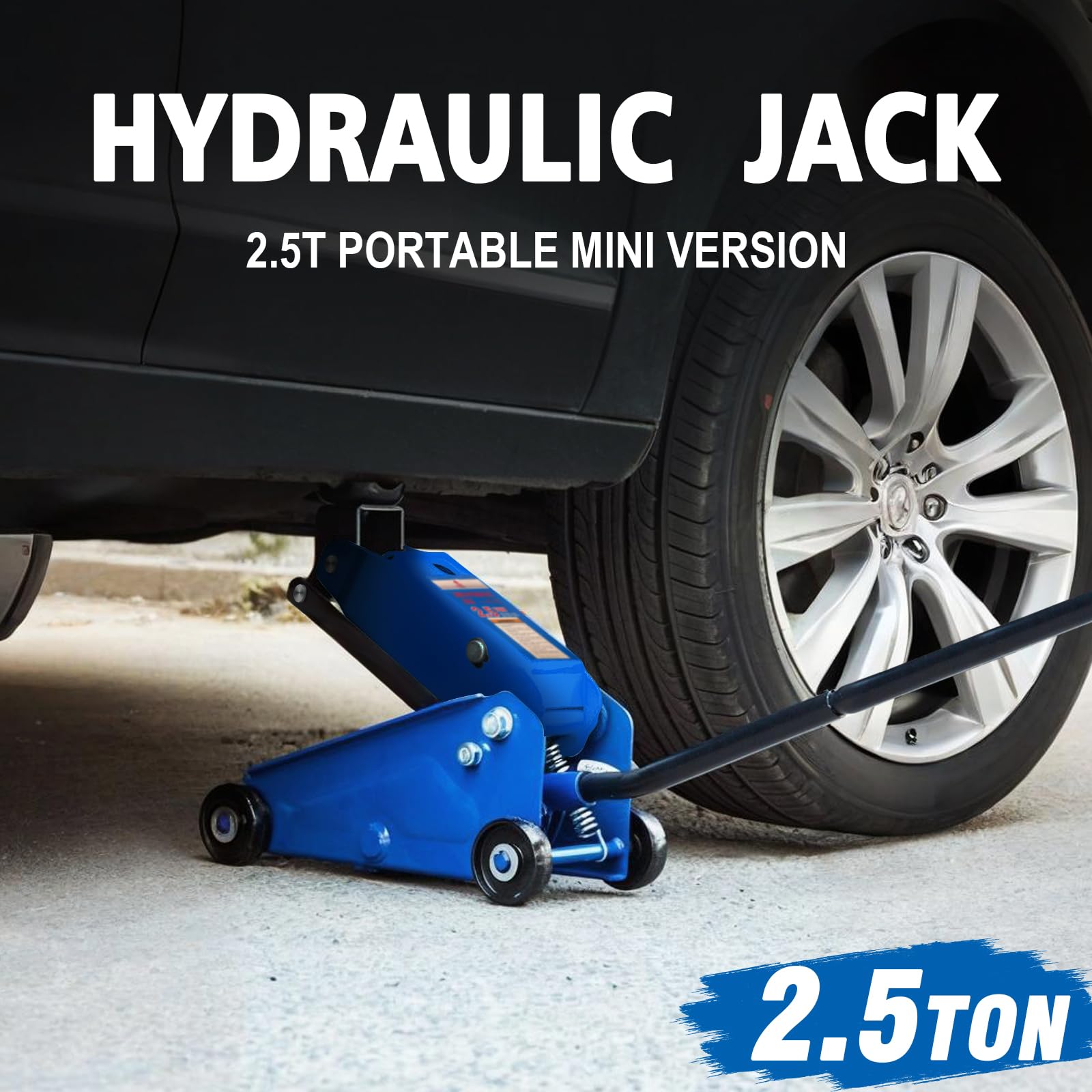 Hydrauliczny mini podnośnik samochodowy, 2,5 t, podnośnik samochodowy ze zwiększoną uszczelką, zakres podnoszenia 10,5 cm – 41,5 cm