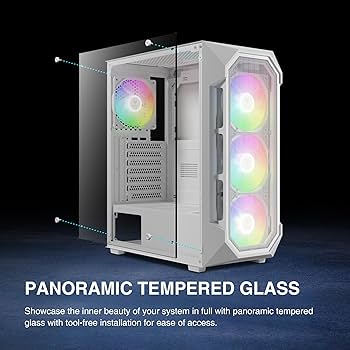 Amazon.co.jp: GAMDIAS AURA GC1 エリート WH 大風量 強化ガラス