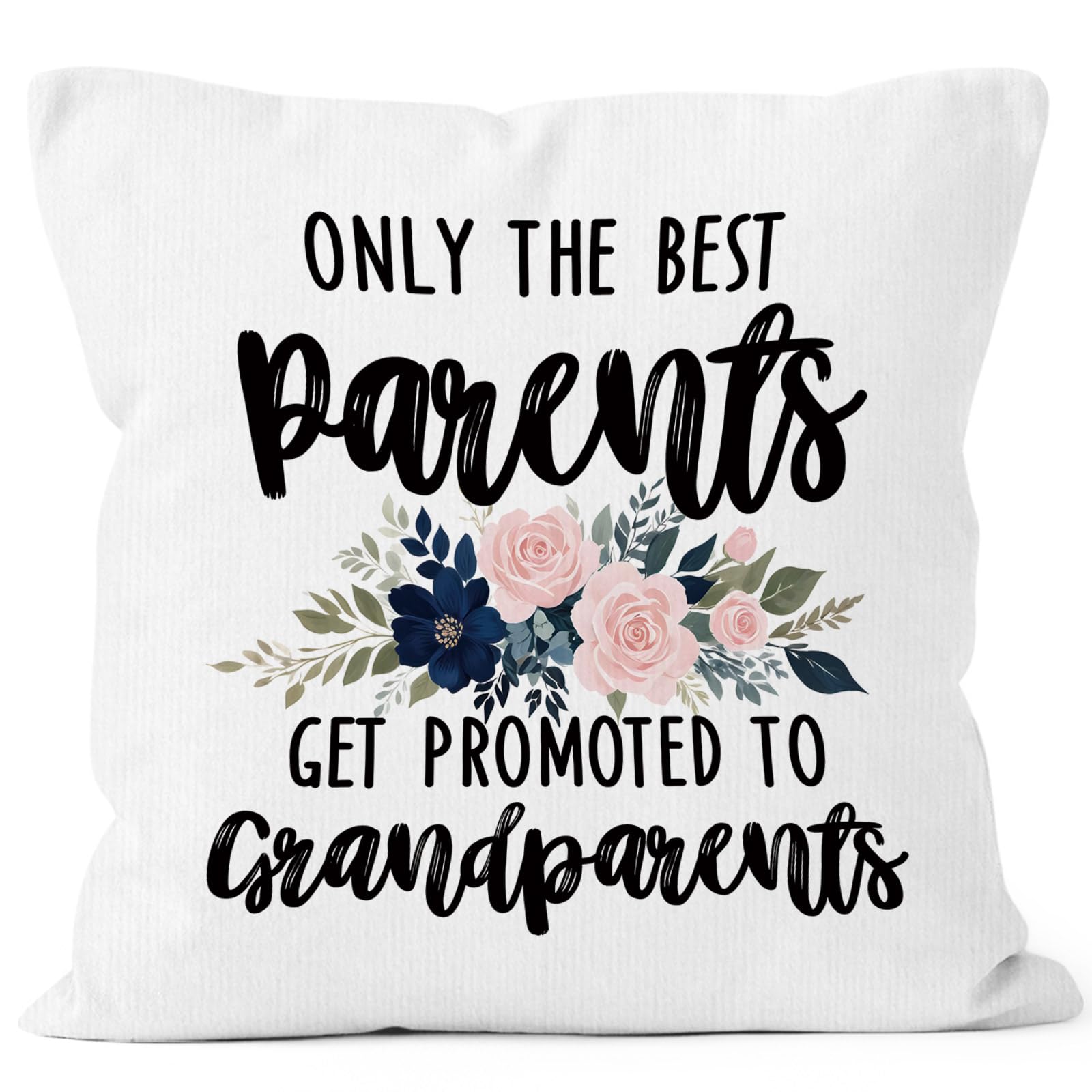 MONALET Only The Best Parents Get Promoted to Grandparents Gifts Throw Pillow Cover 18x18, Grandparents Baby Pregnancy Announcement Birthday Pillow