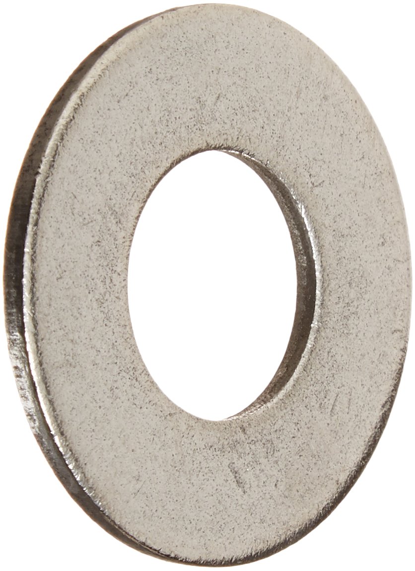 18-8 Stainless Steel Flat Washer, Plain Finish, 1/4" Hole Size, 0.2810" ID, 0.0630" Nominal Thickness (Pack of 100)