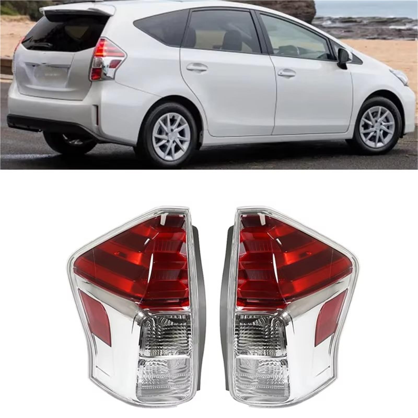 Genérico Piloto Trasero Para Toyota Para Prius V 2015 2016 2017 2018 LED Luz Trasera De Coche Freno Estacionamiento Piloto Trasero Coche(bien)