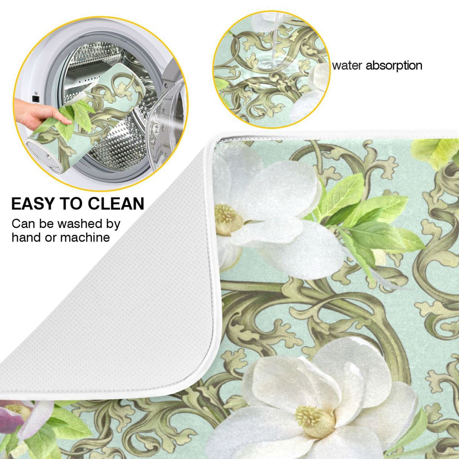 Kcldeci Tapis D'égouttoir à Vaisselle Absorbant Pour Comptoir De