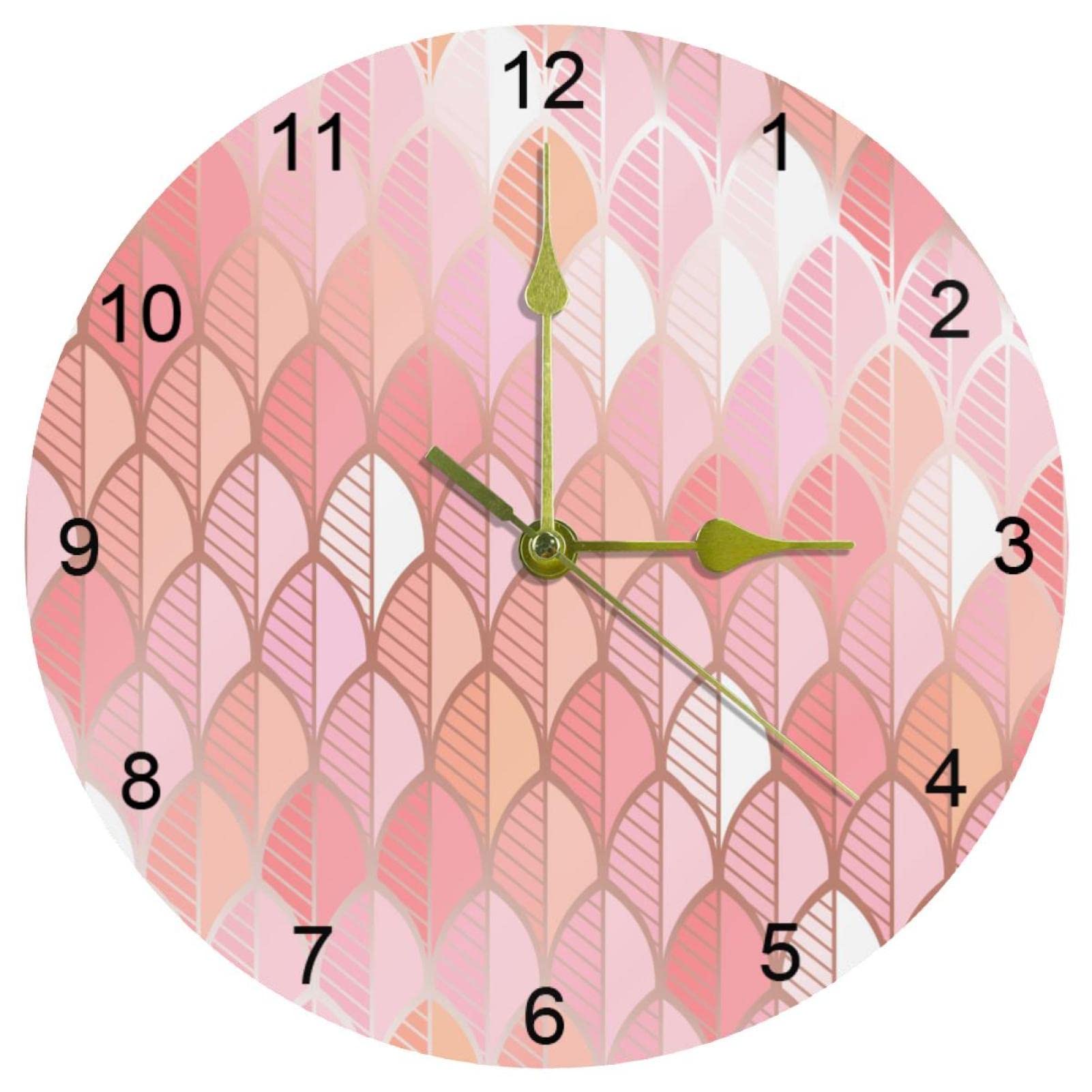 Horloge murale sirène silencieuse pour chambre et salon : grand affichage à chiffres arabes