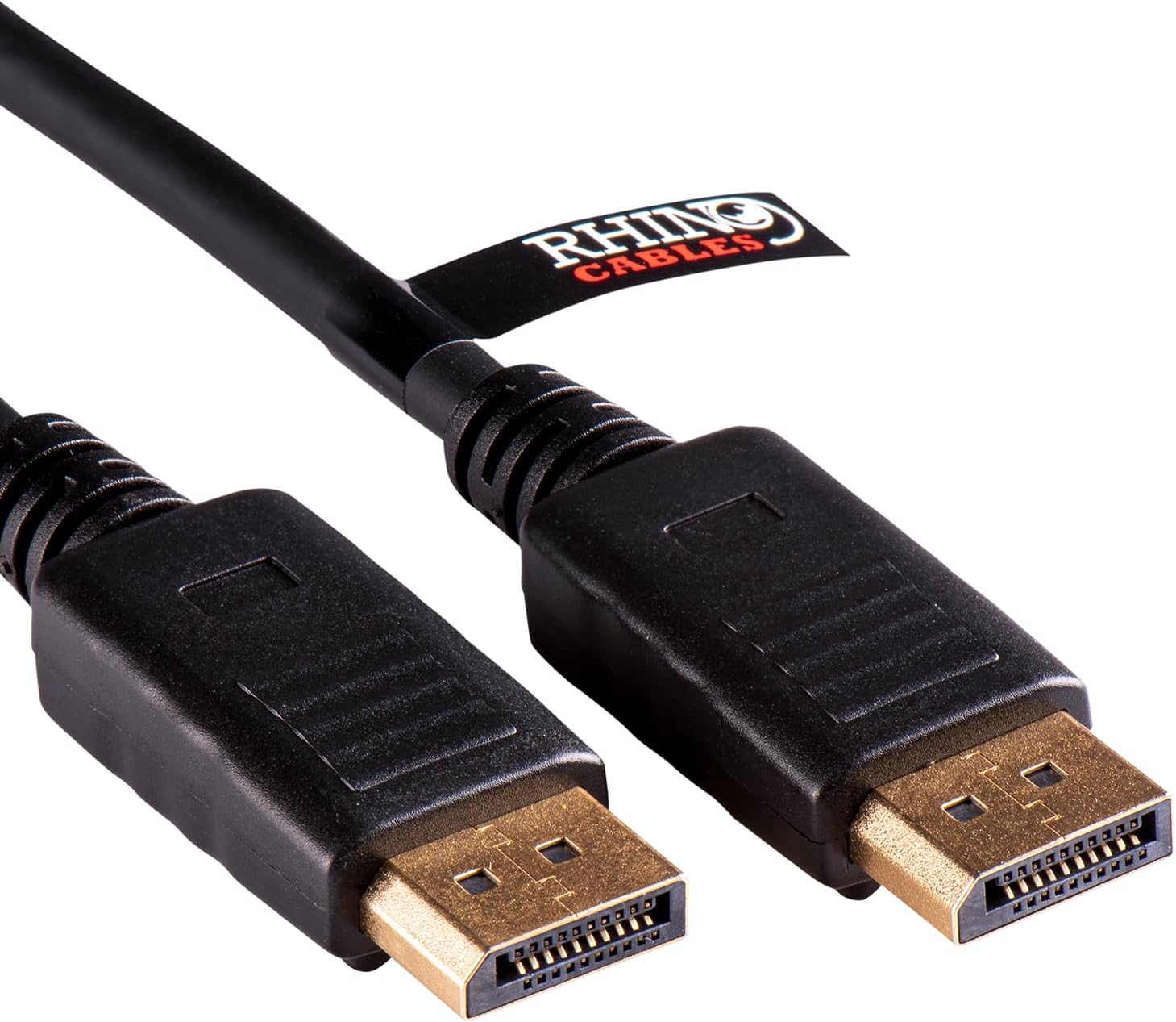 rhinocables Display Port to Displayport Cable, 0.5m - 15m Long DP to DP cable with Secure Gold-plated Locking Connector Lead for Monitor, HDTV, PC, and Graphics Card (1, 3m)