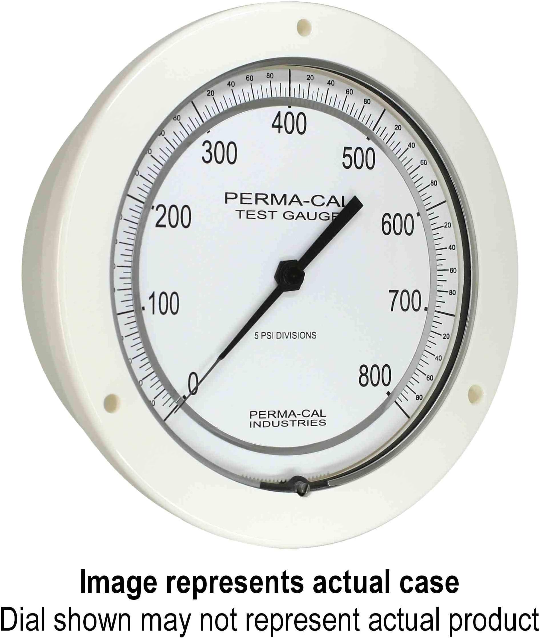 Pneumo Gauge, Sea Water Depth, Gearless, Test, 225|750 MSW|FSW, 6" Dial, White Front Flange, 1/4 NPT Back Mount|PN 200FTM93W01