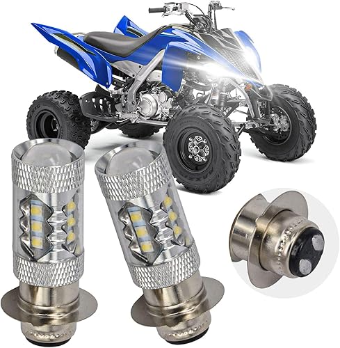 2 bombillas LED súper blancas de 80 W P15D H6M para ATV YFM350 400 450 660 700 Raptor Blaster 200 350 YFZ 450 TRX 400EX LTZ400