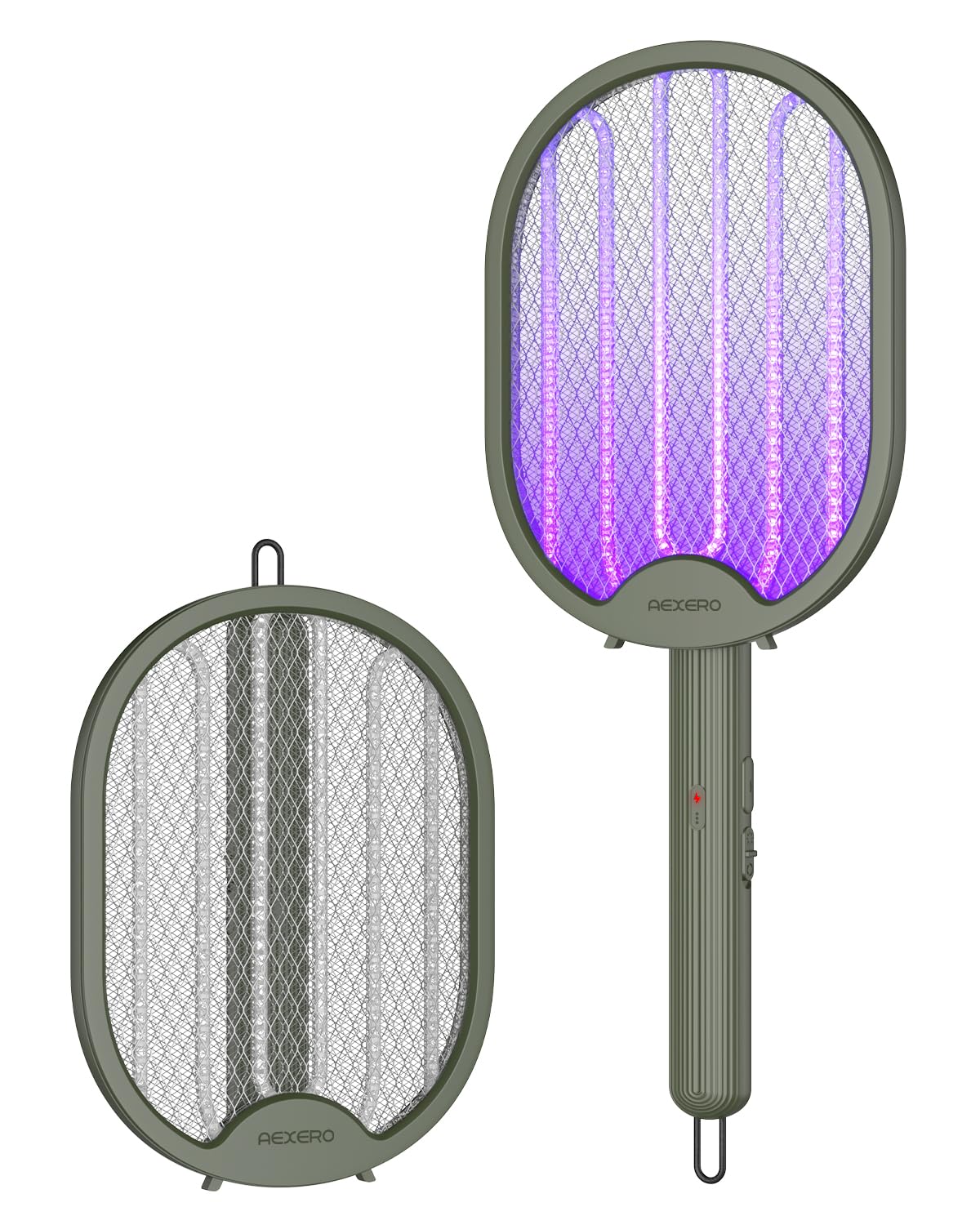 AEXERO Mosquito Racket, Mosquito Bat with UV Light Rechargeable, 3000V Electric Insect Killer with 1-Year Warranty, Mosquito Swatter Foldable with USB Charging (Army Green) (B0D4998WLH) Amazon Price History, Amazon Price Tracker