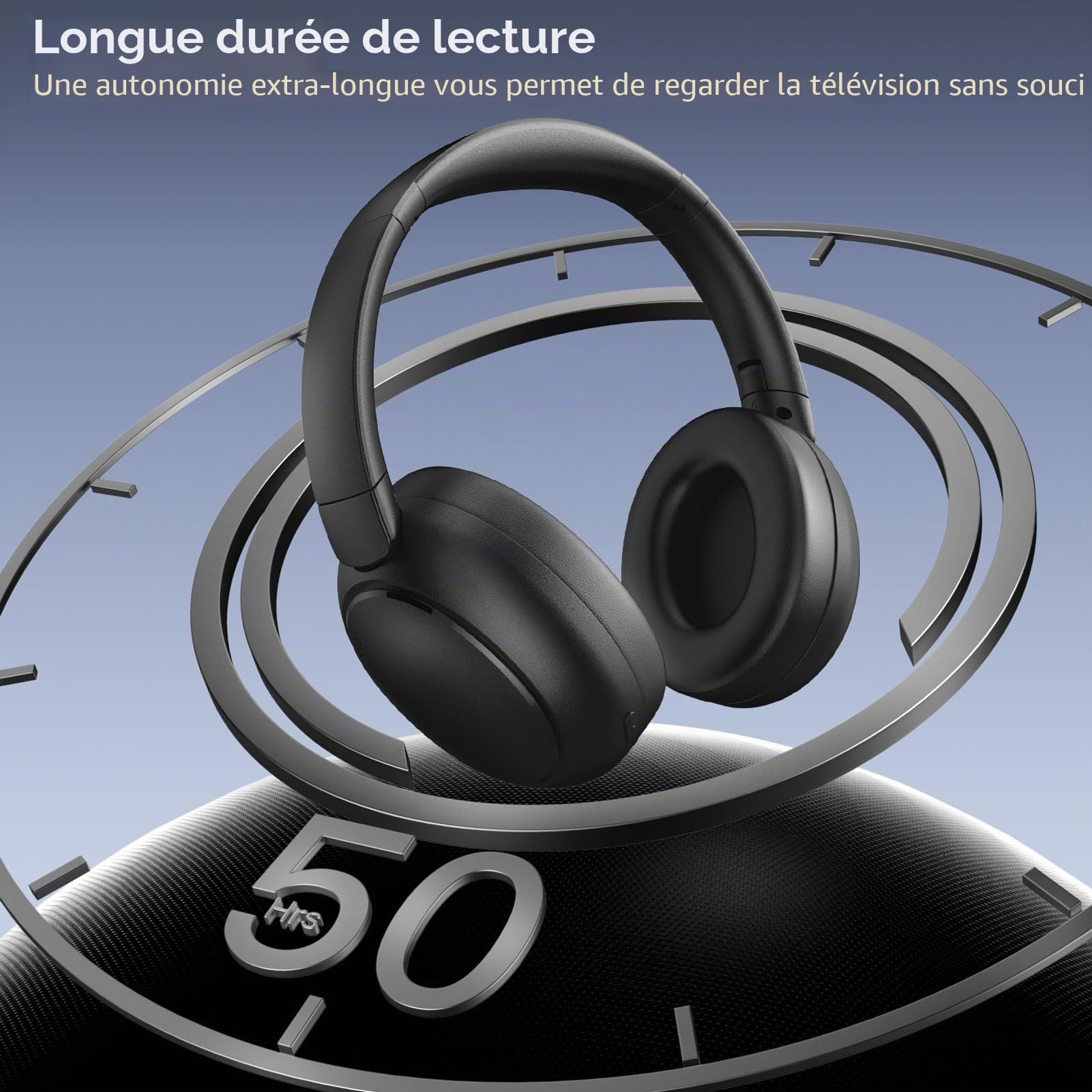 Tonysa Casque TV sans Fil avec Interfaces Optiques et AUX, Temps de Lecture de 50 Heures, Connexion à Double Périphérique, avec Quai de Chargement (Prise UE)