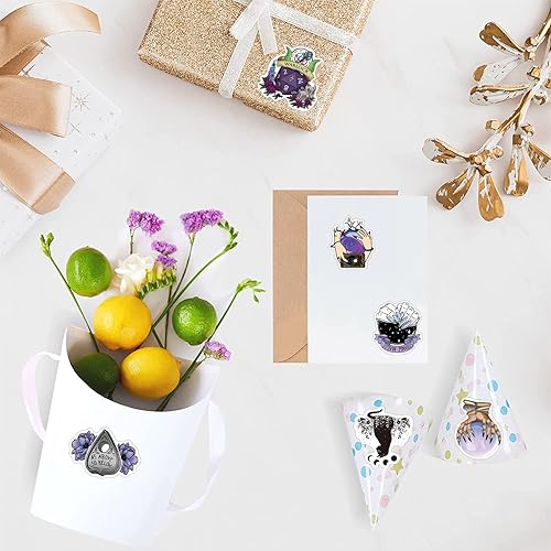 Miniatura 3 de Calcomanías de brujería (500 unidades), 10 rollos de calcomanías de estética gráfica, sellos autoadhesivos para niños, niñas, niños, adolescentes,