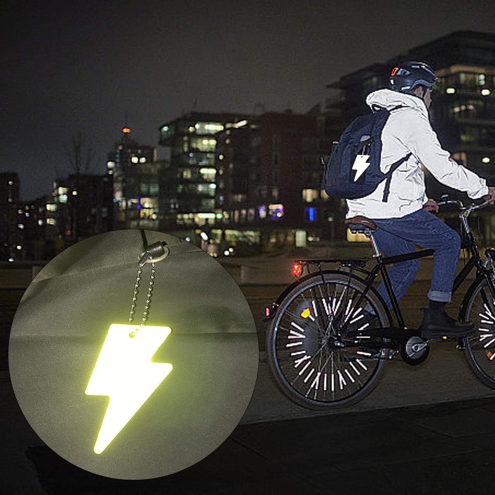 YPBEW 12Pieces PVC Reflective Pendant Reflective Keychains Night Safety Reflector Kids Safety Pendant Backpacks Reflector