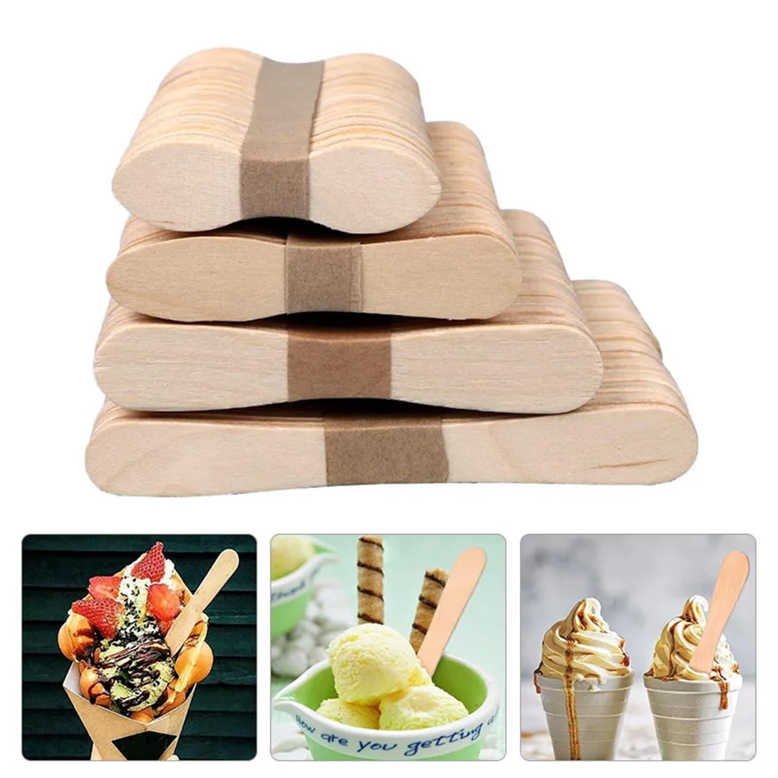 Palitos de madera para manualidades, Palitos De Helado De Madera Color Madera 6-9,4 Cm Paquete De 500(Ax2)