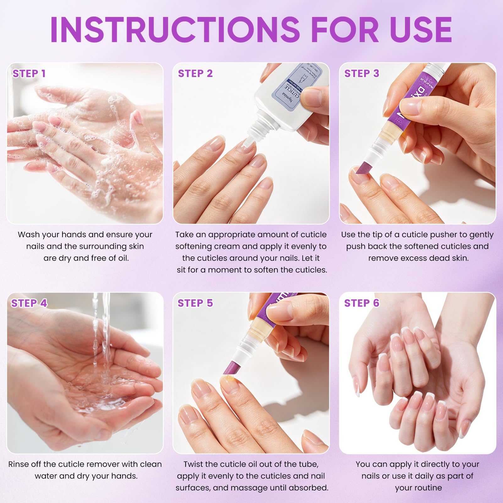 Set per la cura delle unghie 2 pezzi, penna per la cura delle unghie, rimuovi cuticole, penna per olio per cuticole 3 in 1, per riparare unghie screpolate e secche