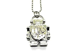 Handmade Silver Steampunk Robot Necklace: A Timeless Symbol of Technological Ingenuity