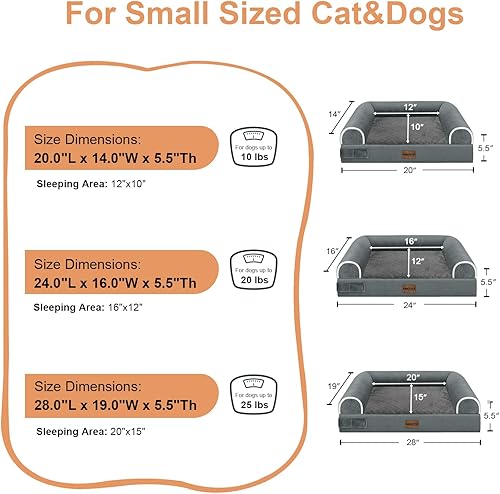 Miniatura 6 de Cama ortopédica lavable para perros pequeños: cama con cojines de apoyo para perros pequeños y gatos, cama impermeable de espuma tipo caja de Azul