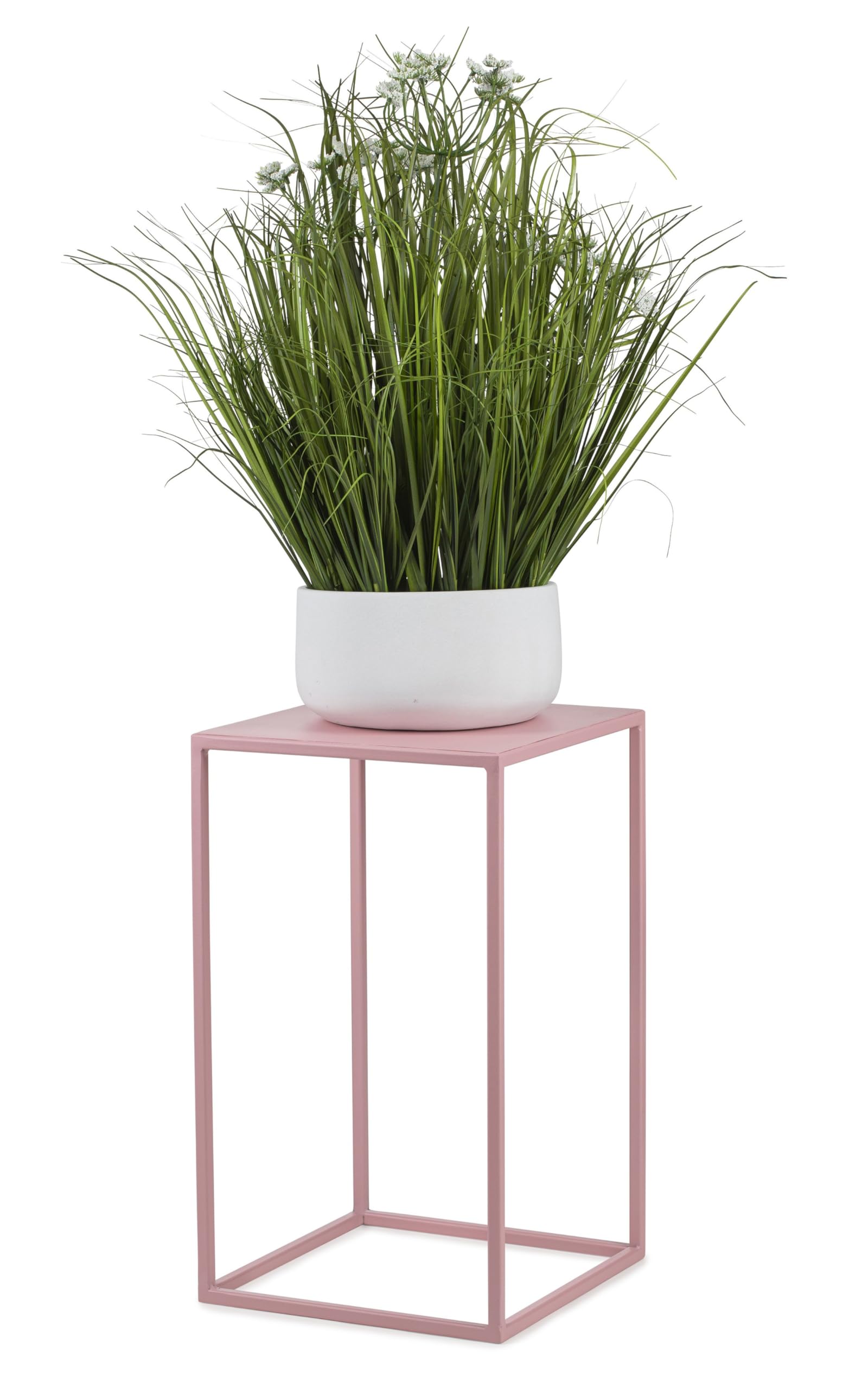 HowHomely Flower Stand Metal Pink 40 cm High - Solid and Robust Metal Flower Stool - Plant Stand for Decoration in Living Room, Bedroom or Office