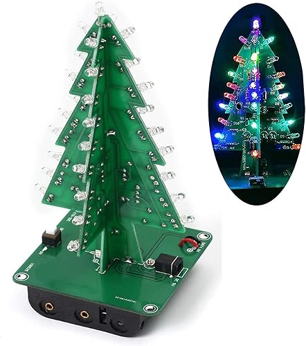 Kit de soldadura electrónica LED para árbol de Navidad, 7 coloridos proyectos de soldadura de Navidad 3D DIY para STEM educativo