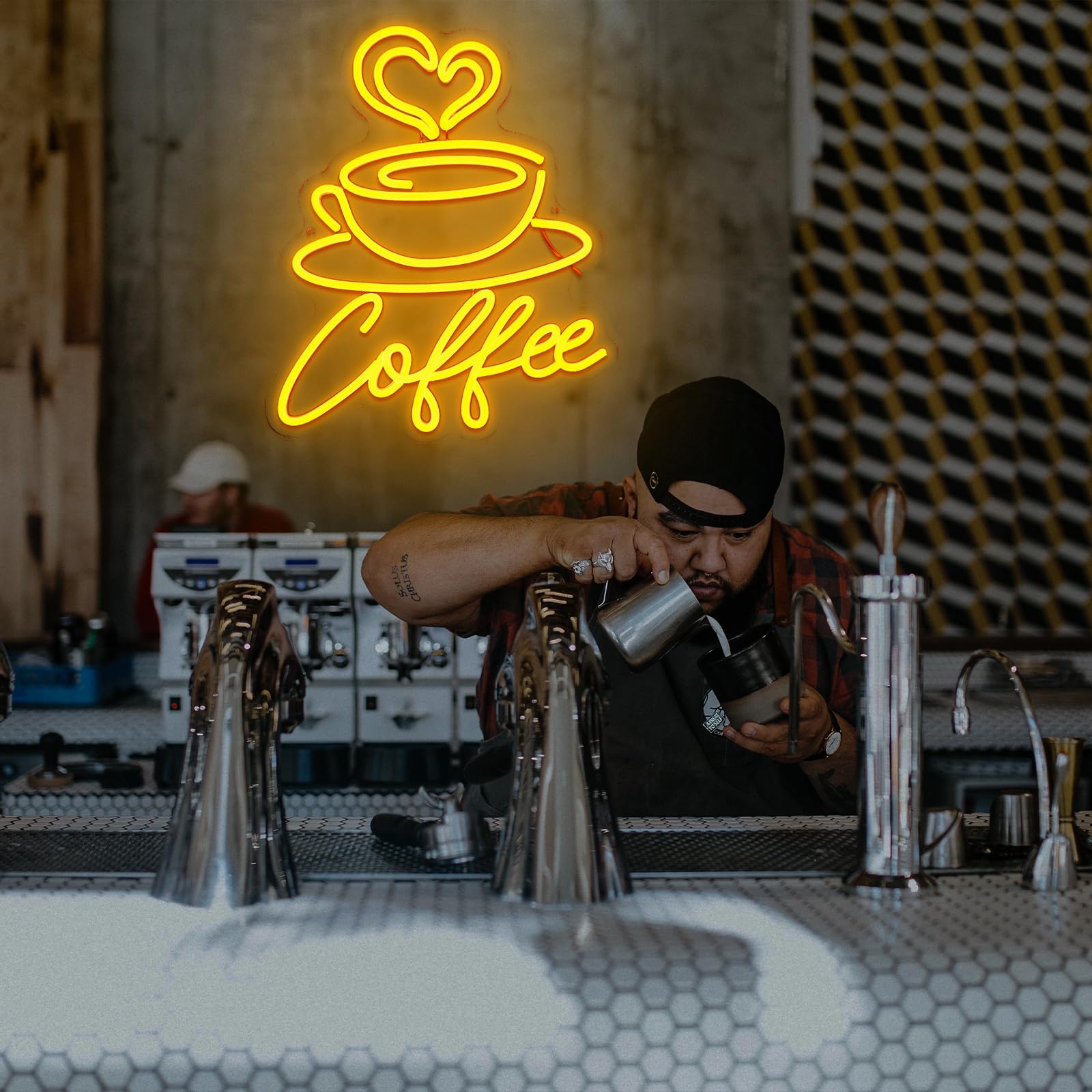 Insegna Neon LED Caffè - Insegna Luminosa da Parete con USB - Decorazione Neon per Bar, Caffetteria, Casa, Cucina, Ristorante, Club, Negozio, Feste Commerciali