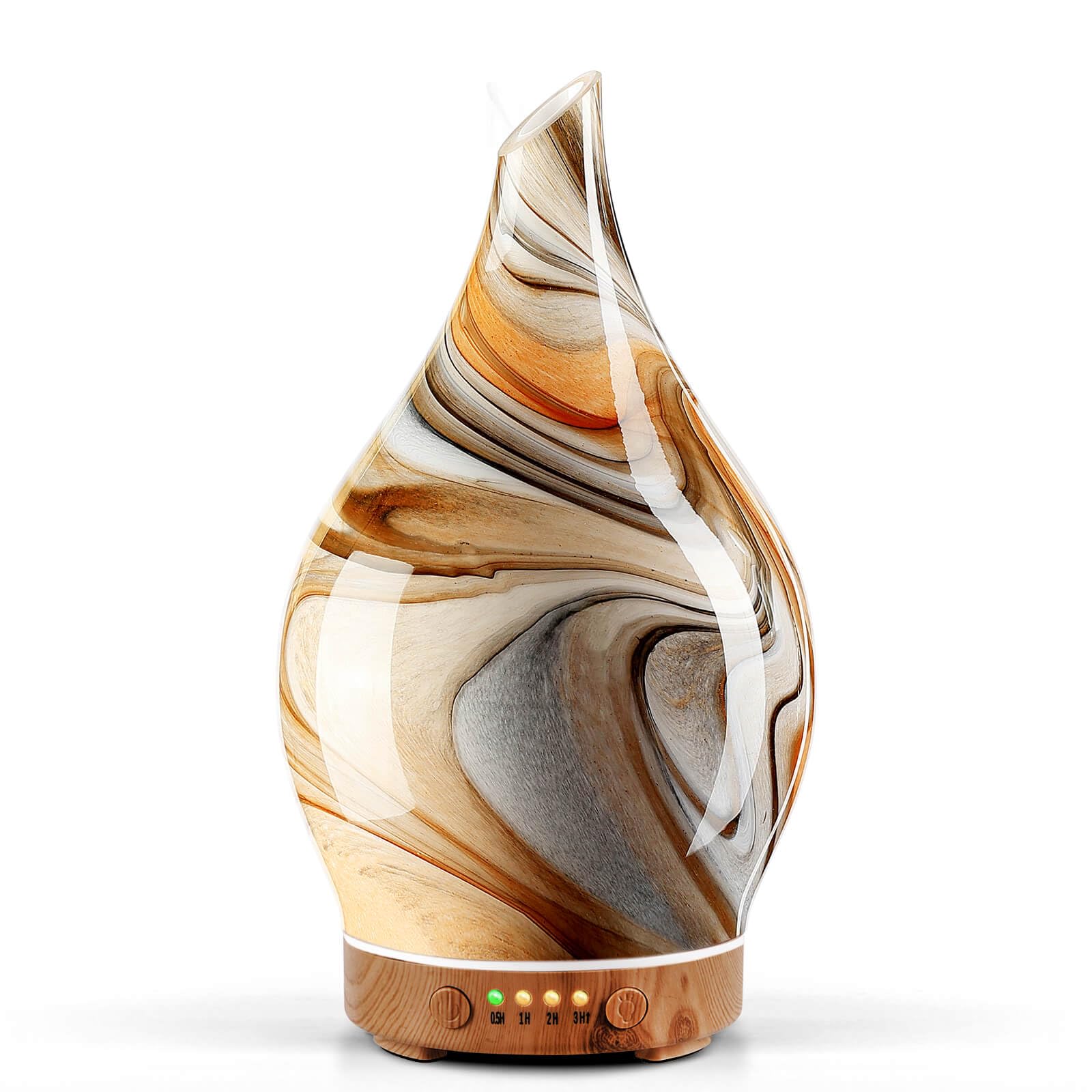 Porseme 280ml Essential Oil Diffuser Glass Color Changing Aroma Air Diffusers Aromatherapy Ultrasonic Cool Mist Humidifier 7 Running Hours Waterless Auto-Off for Sleeping, Yoga, Office, Spa (Desert) — view 30