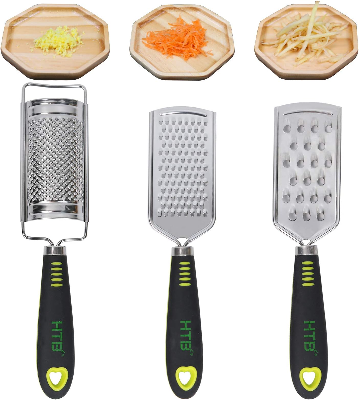 Hand Held Graters Set, Stainless Steel Multi-purpose Kitchen Food Grater for Vegetable, Fruit, Chocolate By HTB