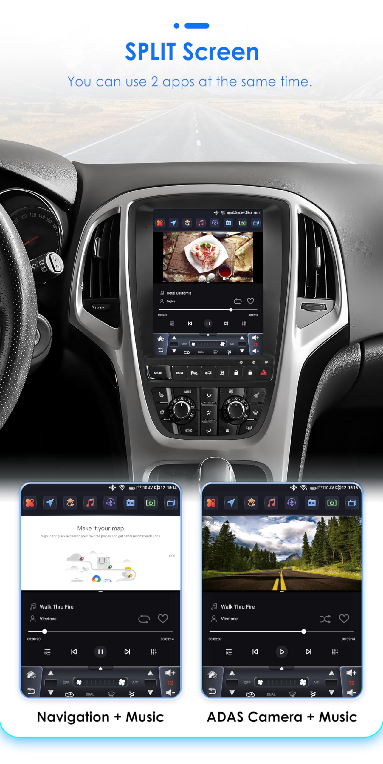 Android 13 Autoradio 9.7 pollici Touchscreen 8 core per Opel Astra J/Vauxhall Buick Verano 2009-2015 WiFi Wireless Android Auto & Wireless Carplay Bluetooth WiFi 4G GPS RDS AM/FM