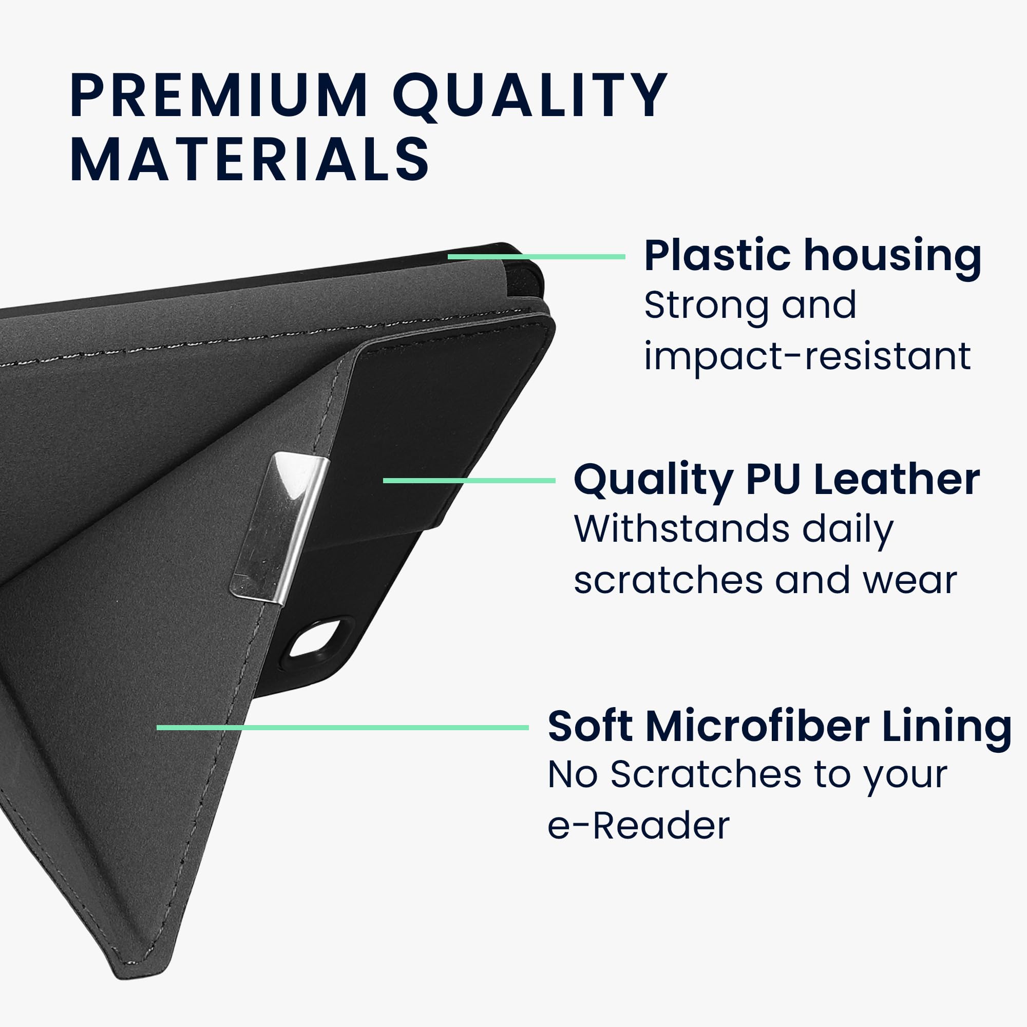 kwmobile Custodia Pieghevole Compatibile con Kobo Aura Edition 2 Cover - Cover Magnetica Pelle PU eReader con Stand - nero
