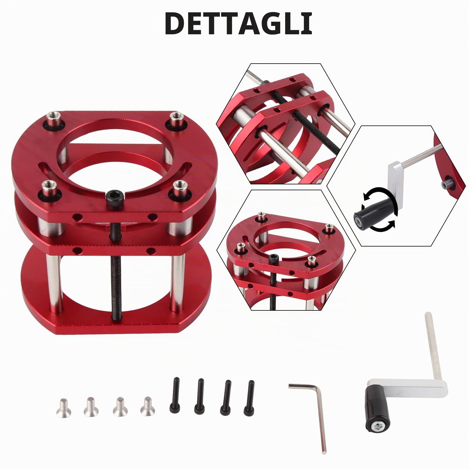 Base di Sollevamento Per Fresatrice in Acciaio Inossidabile in Lega di Alluminio,Sollevatore Per Fresatrice, Base del Sistema di Sollevamento Per Tavolo Per Fresatrice con Morsetto a 4 Griffe, Per Pi