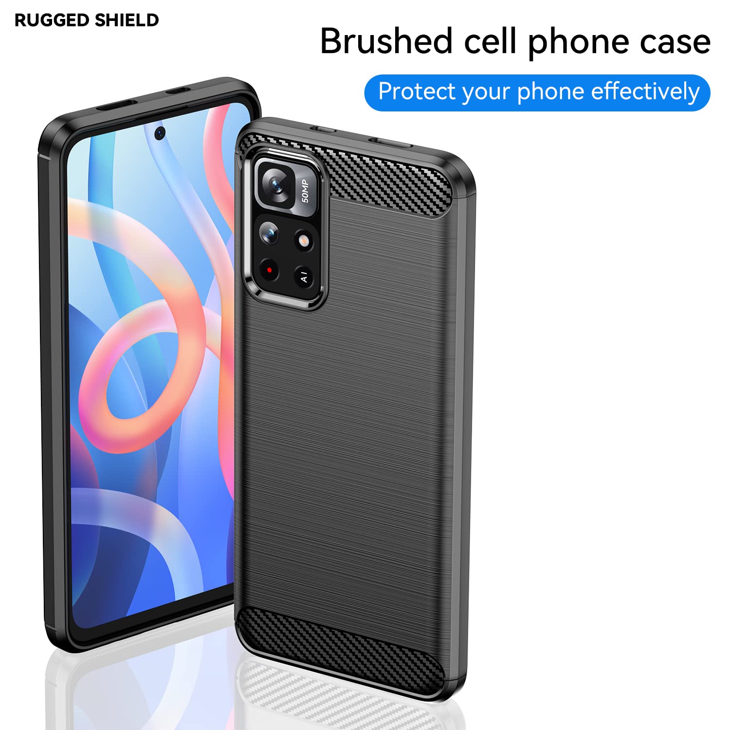 Cover Antiurdo TingYR Per Xiaomi Redmi Note 11 4G | Custodia Sottile In TPU Flessibile Con Finitura Opaca | Grigio