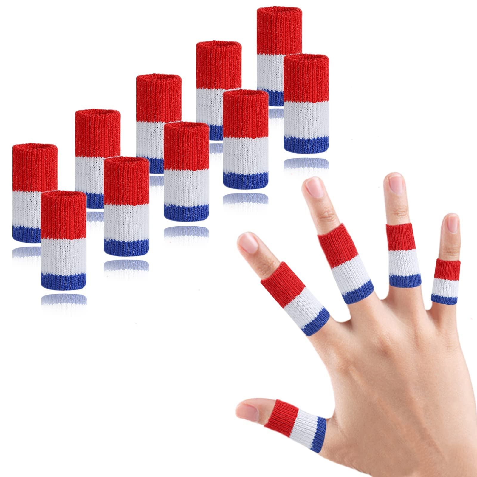 KASTWAVE Finger Sleeves, 10PCS Thumb Splint Brace for Triggger Finger Support, Breathable Elastic Finger Tape, Compression Pression Protector for Reliving Pain, Compression Aid for Sports