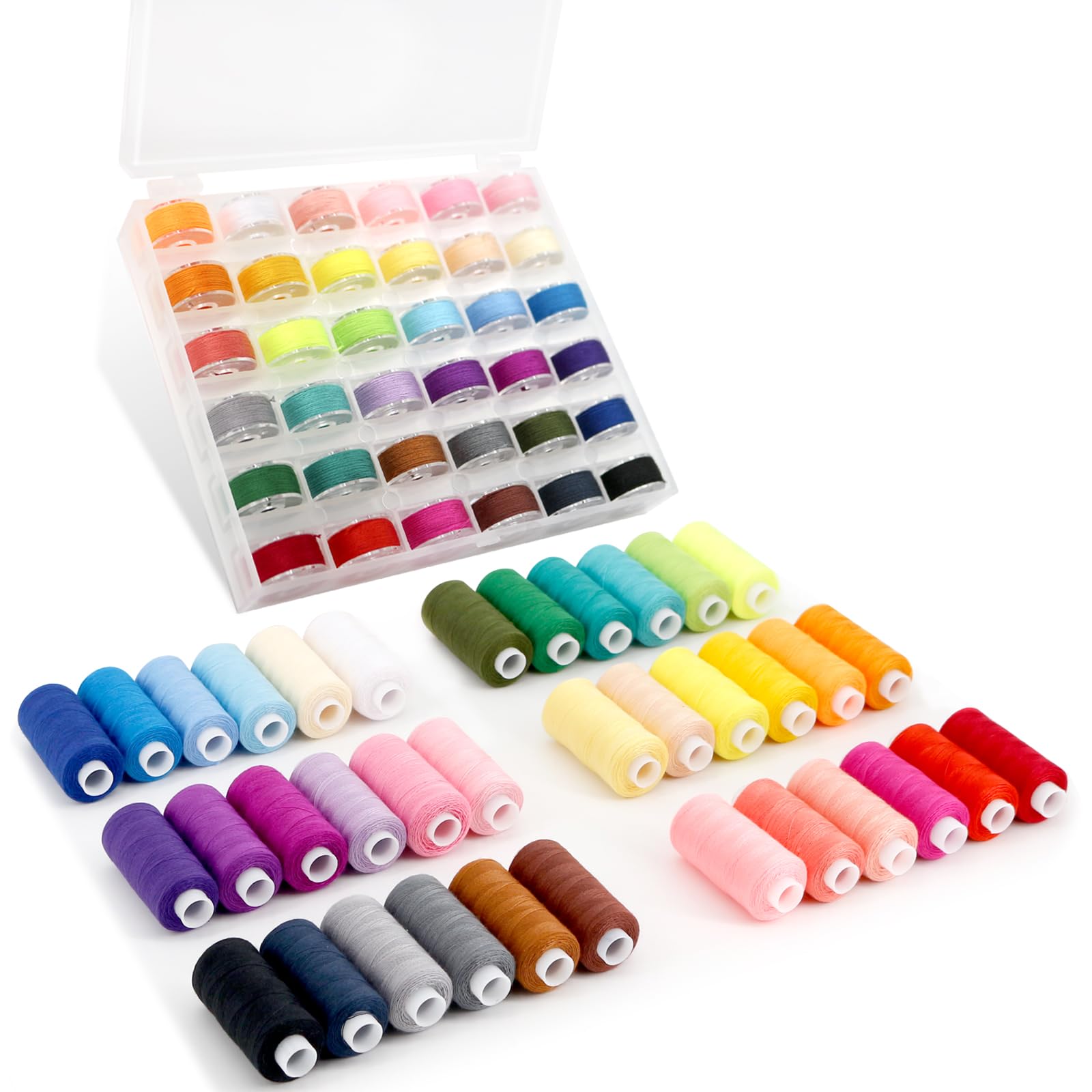 72pcs Sewing Thread Kit - 36 Colors Polyester -1
