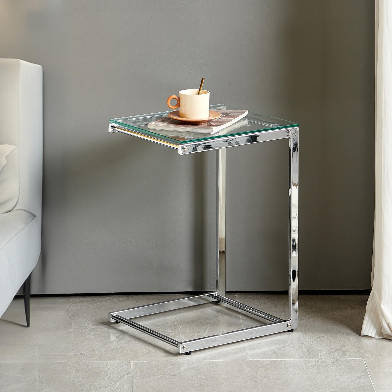 Adjustable Cantilever Side Table Eileen Gray E 1027 Style Adjustable