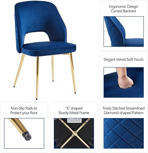 Miniatura 4 de Juego de mesa de comedor de 5 piezas, moderna mesa rectangular de madera duradera con 4 sillas de comedor únicas, respaldo hueco, sillas de cocina