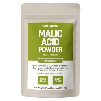 Coolinario Malic Acid Food Grade Powder 4 OZ Sour Powder