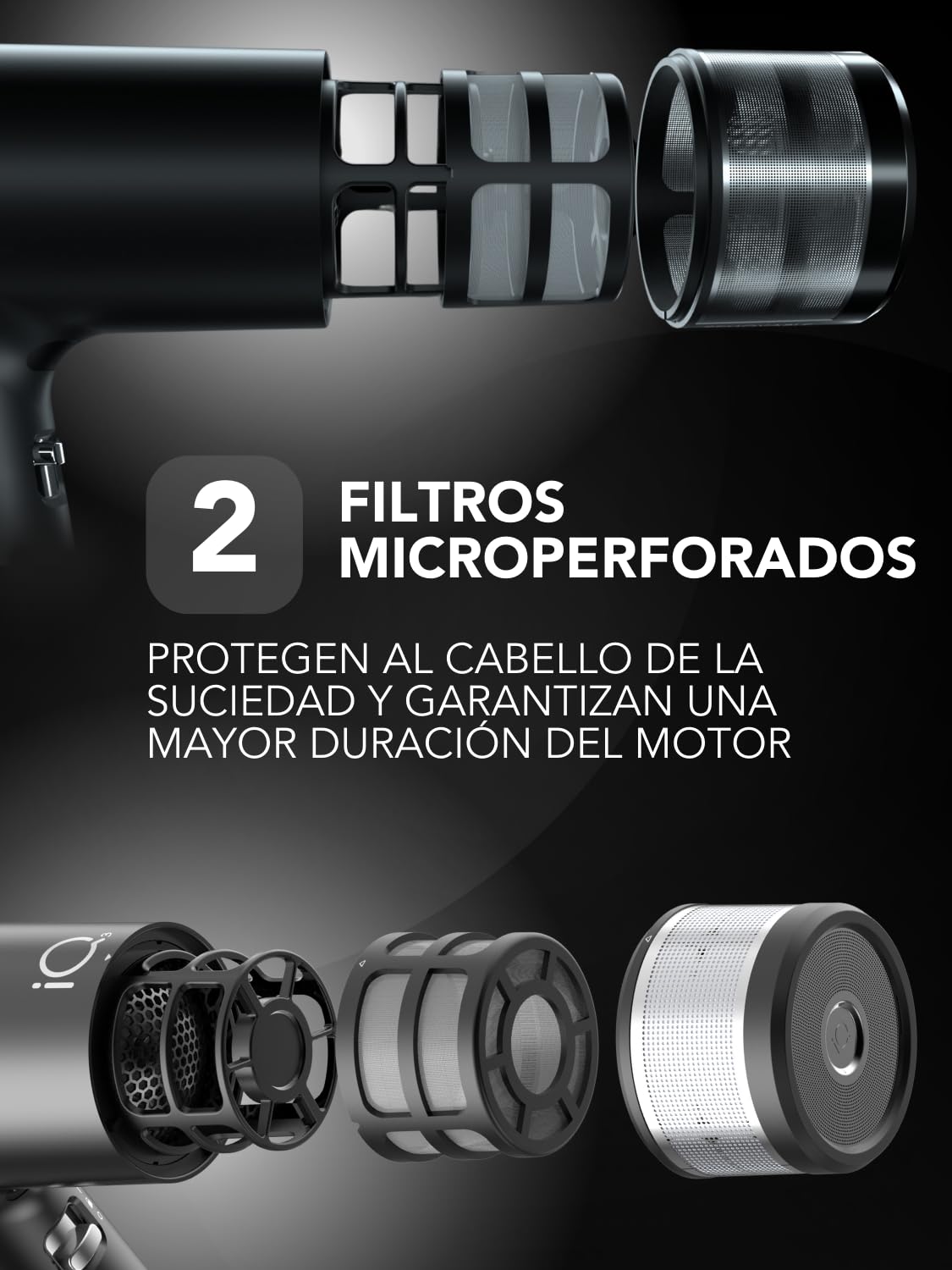 GA.MA Italy Professional, iQ3 Perfect, Secador ultraligero con Motor sin escobillas de 110.000 rpm, tecnología Stand-by y función turbo, 1600 W de potencia, color negro